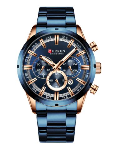 curren luxury men's watch rose gold blue / russian federation