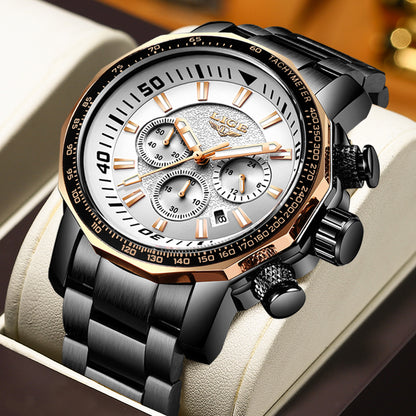 lige luxury men's watches quartz