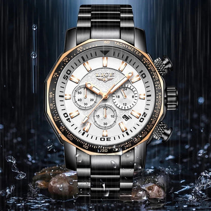 lige luxury men's watches quartz